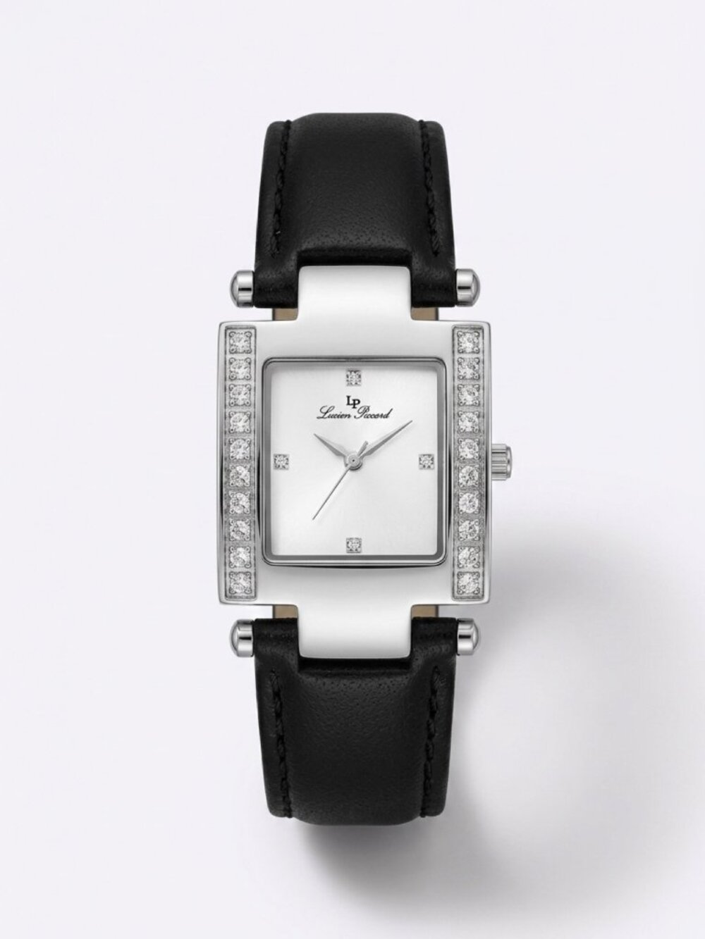 Lucien Piccard Women's Watch with Black Leather Band